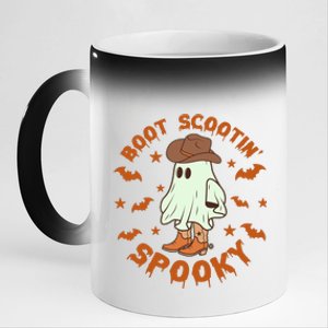 Funny Halloween Boot Scootin Spooky Cowboy Ghost 11oz Black Color Changing Mug