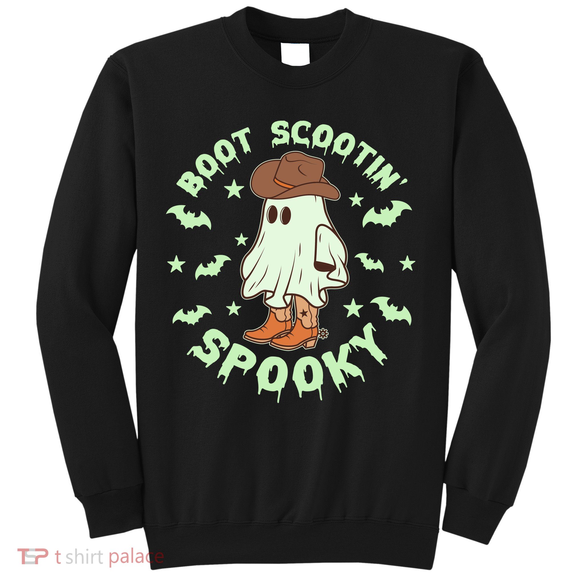 Funny Halloween Boot Scootin Spooky Cowboy Ghost Sweatshirt