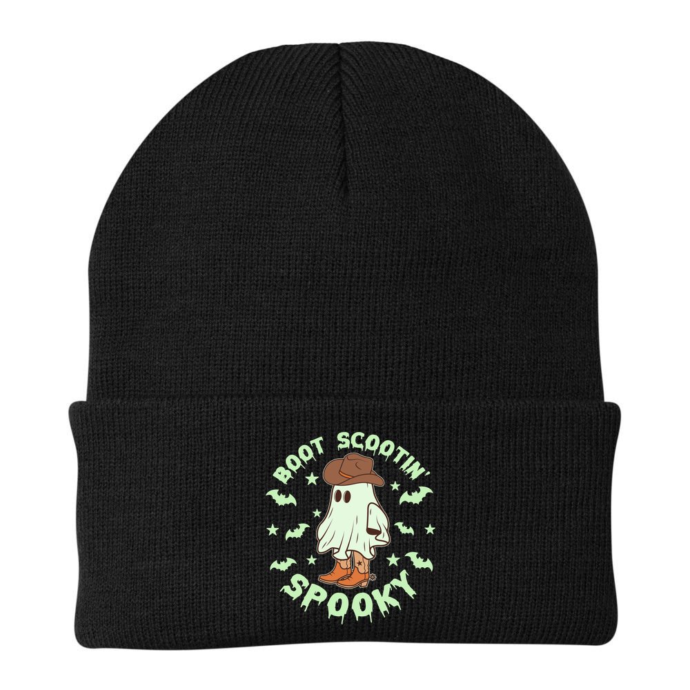 Funny Halloween Boot Scootin Spooky Cowboy Ghost Beanie