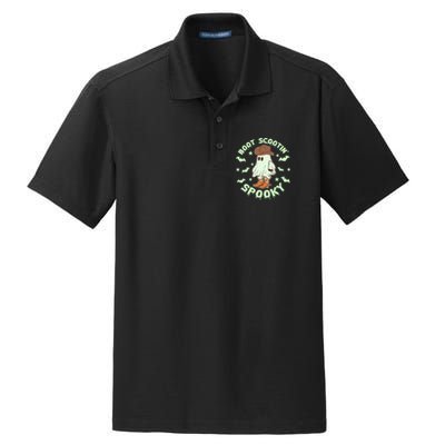 Funny Halloween Boot Scootin Spooky Cowboy Ghost Dry Zone Grid Polo