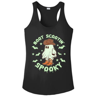 Funny Halloween Boot Scootin Spooky Cowboy Ghost Ladies PosiCharge Competitor Racerback Tank