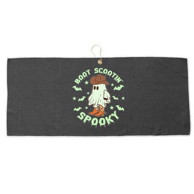 Funny Halloween Boot Scootin Spooky Cowboy Ghost Large Microfiber Waffle Golf Towel