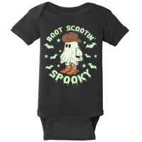 Funny Halloween Boot Scootin Spooky Cowboy Ghost Baby Bodysuit