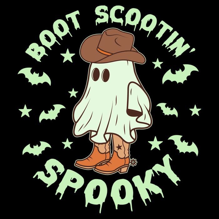 Funny Halloween Boot Scootin Spooky Cowboy Ghost Baby Bodysuit