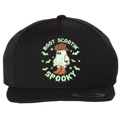 Funny Halloween Boot Scootin Spooky Cowboy Ghost Wool Snapback Cap