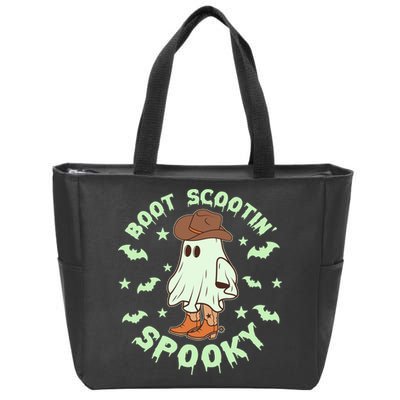 Funny Halloween Boot Scootin Spooky Cowboy Ghost Zip Tote Bag