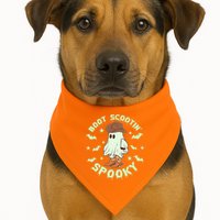 Funny Halloween Boot Scootin Spooky Cowboy Ghost USA-Made Doggie Bandana