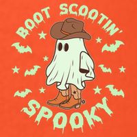 Funny Halloween Boot Scootin Spooky Cowboy Ghost USA-Made Doggie Bandana