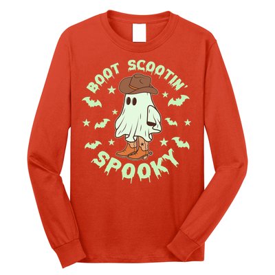 Funny Halloween Boot Scootin Spooky Cowboy Ghost Long Sleeve Shirt
