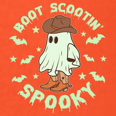 Funny Halloween Boot Scootin Spooky Cowboy Ghost T-Shirt