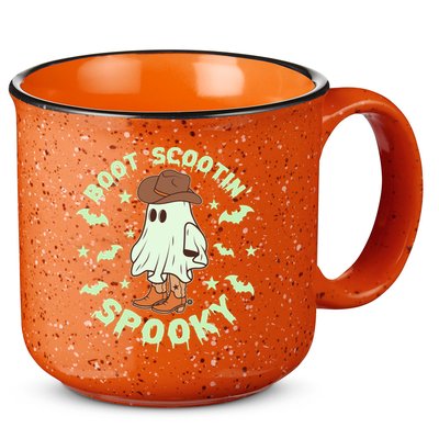 Funny Halloween Boot Scootin Spooky Cowboy Ghost 15oz Campfire Ceramic Mug