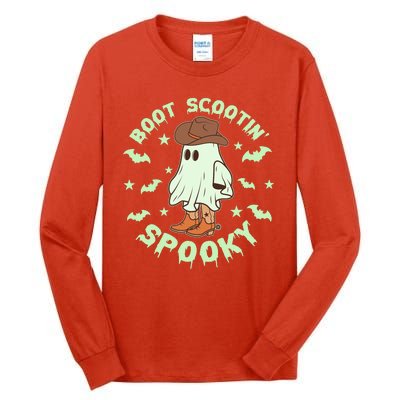 Funny Halloween Boot Scootin Spooky Cowboy Ghost Tall Long Sleeve T-Shirt