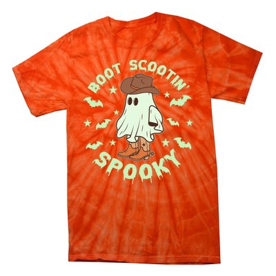 Funny Halloween Boot Scootin Spooky Cowboy Ghost Tie-Dye T-Shirt