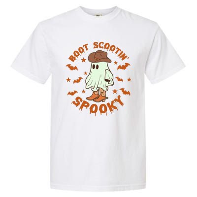 Funny Halloween Boot Scootin Spooky Cowboy Ghost Garment-Dyed Heavyweight T-Shirt