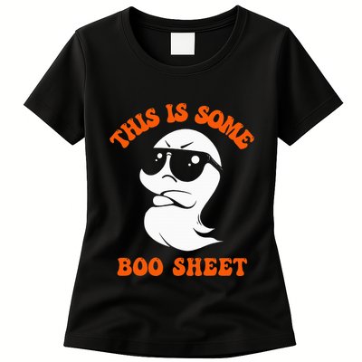 Funny Halloween Boo Ghost Costume This Is Some Boo Sheet Womens T-Shirt