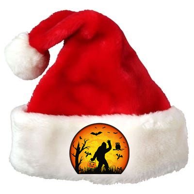 Funny Halloween Bigfoot Halloween Costume Bigfoot Pumpkin Premium Christmas Santa Hat