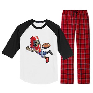 Football Halloween Boy Skeleton Halloween Raglan Sleeve Pajama Set