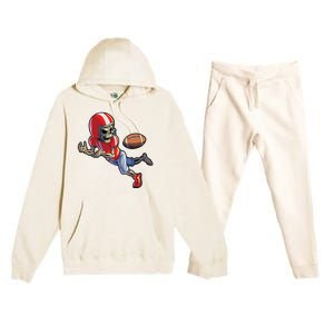 Football Halloween Boy Skeleton Halloween Premium Hooded Sweatsuit Set