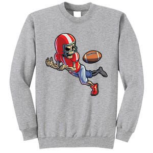 Football Halloween Boy Skeleton Halloween Tall Sweatshirt