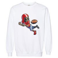 Football Halloween Boy Skeleton Halloween Garment-Dyed Sweatshirt