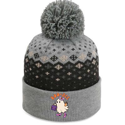 Funny Halloween BooJee Bougie Ghost Girl The Baniff Cuffed Pom Beanie