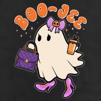 Funny Halloween BooJee Bougie Ghost Girl 7 Panel Mesh Trucker Snapback Hat
