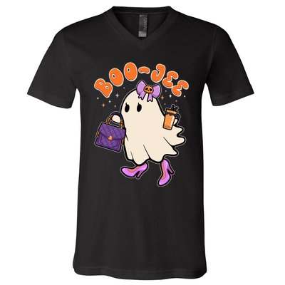 Funny Halloween BooJee Bougie Ghost Girl V-Neck T-Shirt