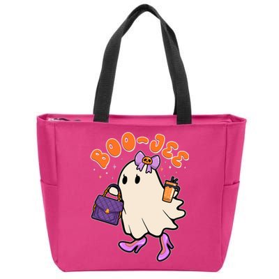 Funny Halloween BooJee Bougie Ghost Girl Zip Tote Bag