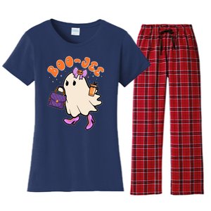 Funny Halloween BooJee Bougie Ghost Girl Women's Flannel Pajama Set