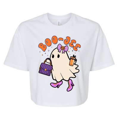 Funny Halloween BooJee Bougie Ghost Girl Bella+Canvas Jersey Crop Tee