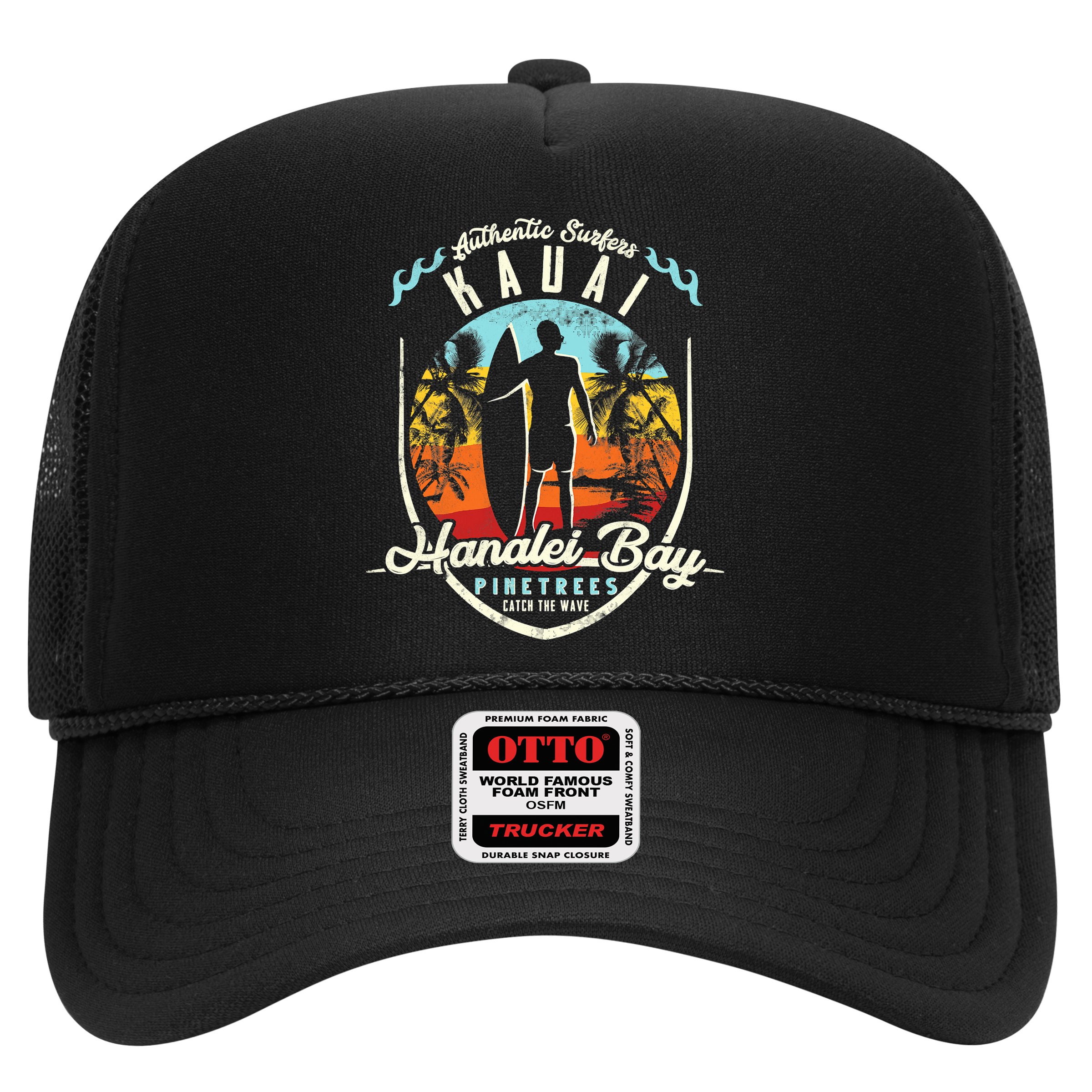 Funny Hanalei Bay Beach Surfing Kauai Surf Vintage Hat