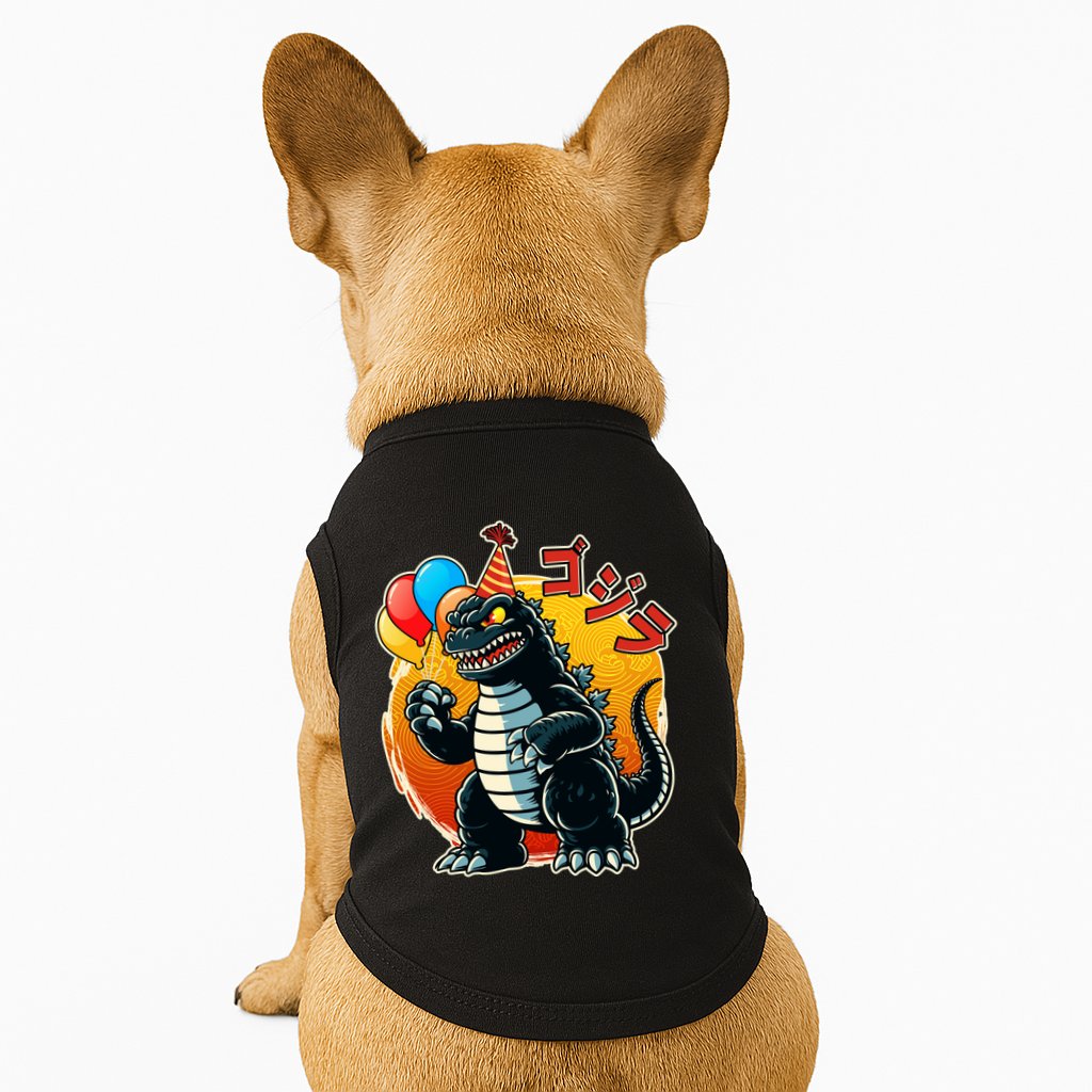 Funny Happy Birthday Japanese Kaiju Monster Doggie Tank