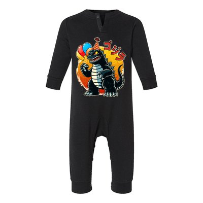 Funny Happy Birthday Japanese Kaiju Monster Infant Fleece One Piece