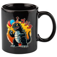 Funny Happy Birthday Japanese Kaiju Monster 11oz C Handle Ceramic Mug