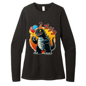 Funny Happy Birthday Japanese Kaiju Monster Womens CVC Long Sleeve Shirt