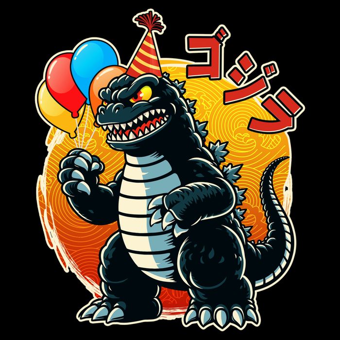 Funny Happy Birthday Japanese Kaiju Monster Flat Bill Trucker Hat