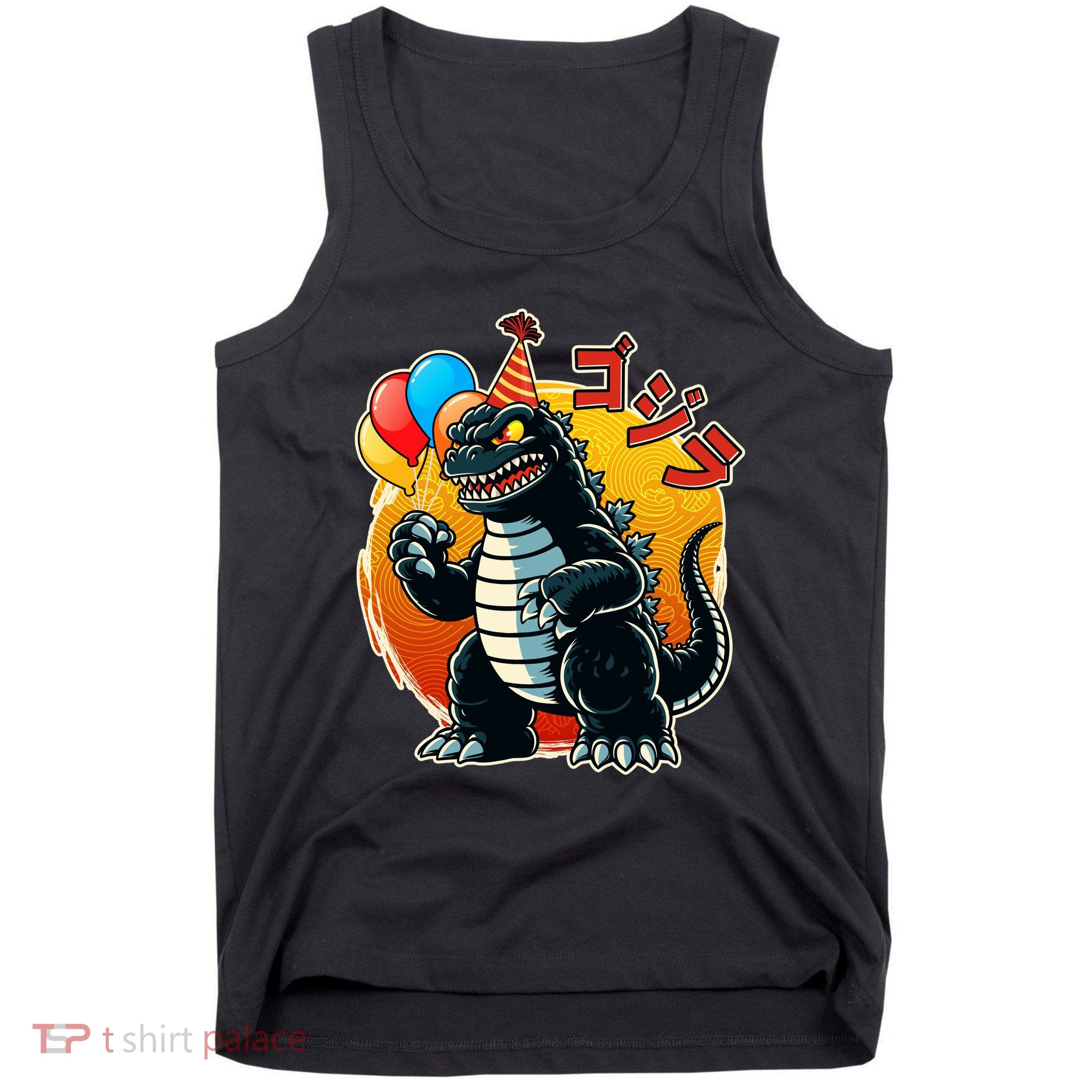 Funny Happy Birthday Japanese Kaiju Monster Tank Top