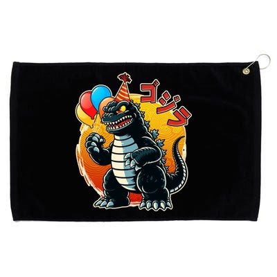 Funny Happy Birthday Japanese Kaiju Monster Grommeted Golf Towel