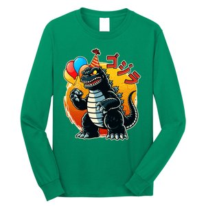 Funny Happy Birthday Japanese Kaiju Monster Long Sleeve Shirt