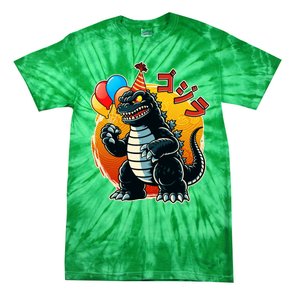 Funny Happy Birthday Japanese Kaiju Monster Tie-Dye T-Shirt