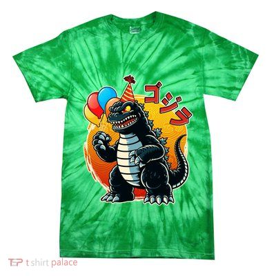 Funny Happy Birthday Japanese Kaiju Monster Tie-Dye T-Shirt