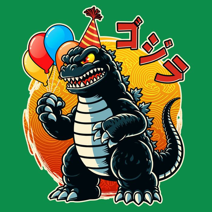 Funny Happy Birthday Japanese Kaiju Monster Tie-Dye T-Shirt