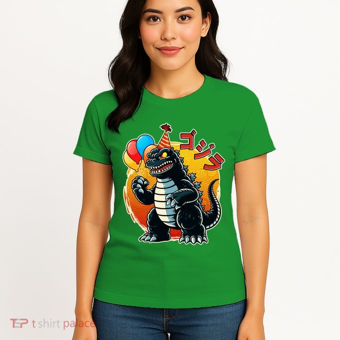 Funny Happy Birthday Japanese Kaiju Monster Womens T-Shirt