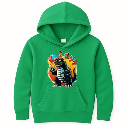 Funny Happy Birthday Japanese Kaiju Monster Kids Hoodie