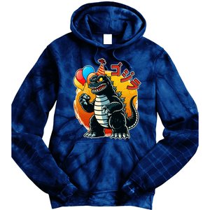 Funny Happy Birthday Japanese Kaiju Monster Tie Dye Hoodie