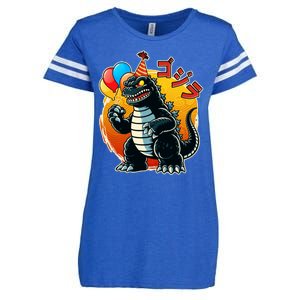 Funny Happy Birthday Japanese Kaiju Monster Enza Ladies Jersey Football T-Shirt