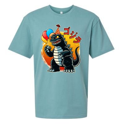 Funny Happy Birthday Japanese Kaiju Monster Sueded Cloud Jersey T-Shirt