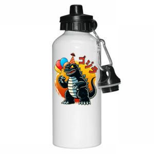 Funny Happy Birthday Japanese Kaiju Monster Aluminum Water Bottle