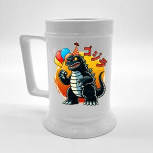 Funny Happy Birthday Japanese Kaiju Monster Beer Stein