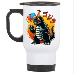 Funny Happy Birthday Japanese Kaiju Monster Stainless Steel Travel Mug